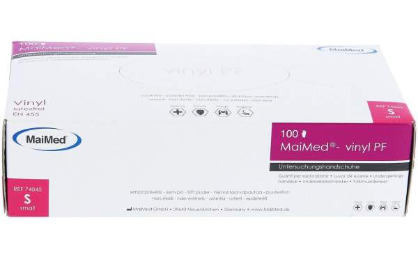 MaiMed Vinyl Gloves White 100 pack Size S