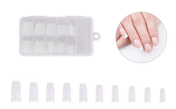French Nail Tips Natural Look Storage Box 100 pcs