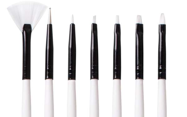 Nail Art Brush Set White Series 7 pcs