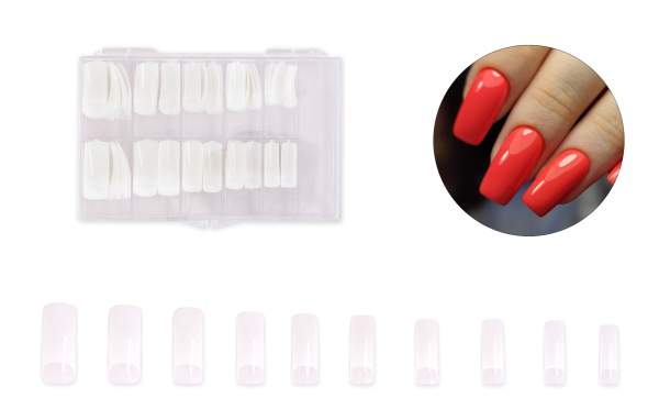 Premium Nagel Tips Natur Glamour Sortierbox 100 Stk