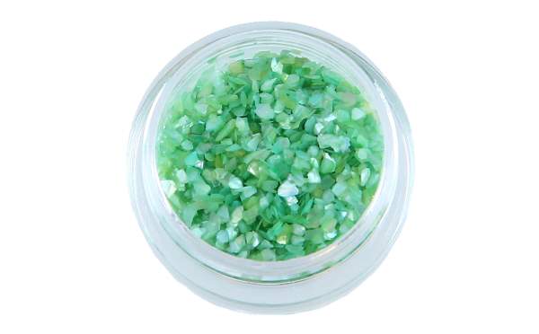 Nail Art Crushed Seashells Green Sea